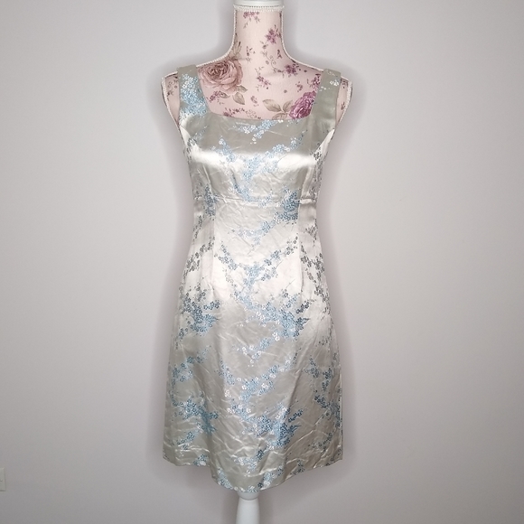 Dresses & Skirts - Asian Chinese Blossom Brocade Dress Ice Bl…